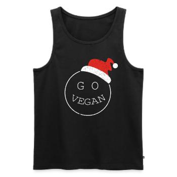 Go Vegan Veganer Veganismus Nikolausmütze Xmas - Männer Premium Bio Tank Top - Schwarz - Vorne - Michal (187cm)