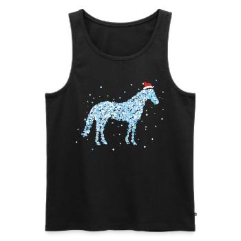 Horse owner Christmas motif Santa hat - Men's Premium Organic Tank Top - black - Front - Michal (187cm)
