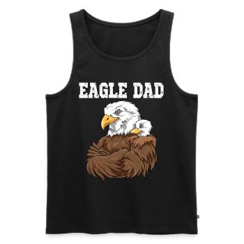 Eagle Dad Eagle Papa und Baby Papa Vatertag - Männer Premium Bio Tank Top - Schwarz - Vorne - AI Model Male 178 light (178cm)