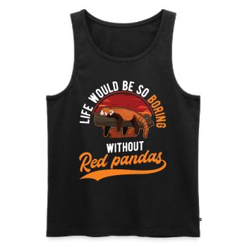 Cadeau Red Panda - Débardeur bio Premium Homme - noir - Devant - Michal (187cm)