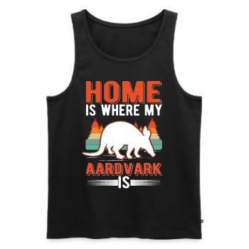 Home is where my Aardvark is Erdferkel - Männer Premium Bio Tank Top - Schwarz - Vorne - Michal (187cm)