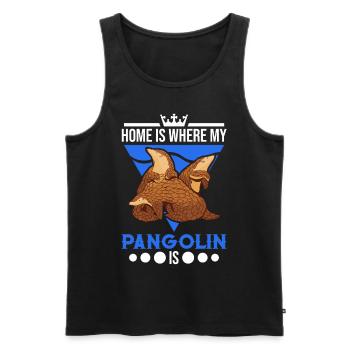 C’est là que se trouve mon pangolin à la maison - Débardeur bio Premium Homme - noir - Devant - Michal (187cm)
