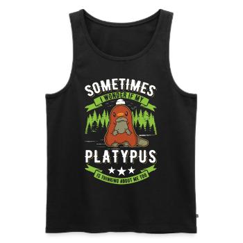 Platypus Spell Platypus - Men's Premium Organic Tank Top - black - Front - Michal (187cm)