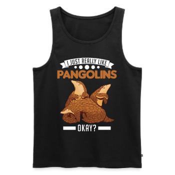 J’aime vraiment les pangolins, d’accord - Débardeur bio Premium Homme - noir - Devant - Michal (187cm)