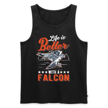 Life is better with a falcon falconer - Men's Premium Organic Tank Top - black - Front - Michal (187cm)