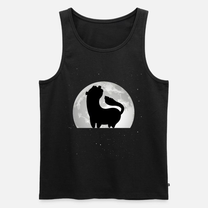 Frettchen Mond Ferret Wiesel - Männer Premium Bio Tank Top - Schwarz