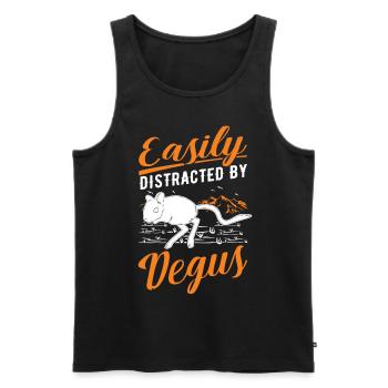 Easily distracted by Degus - Männer Premium Bio Tank Top - Schwarz - Vorne - Michal (187cm)