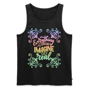 Motivational saying, inspiring, rainbow - Men's Premium Organic Tank Top - black - Front - AI Model Male 178 light (178cm)