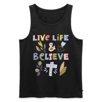 Christlicher Glaube, Jesus Christus, Spruch - Männer Premium Bio Tank Top - Schwarz - Vorne - AI Model Male 178 light (178cm)