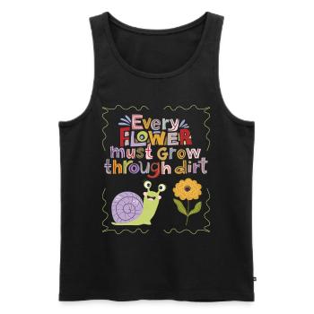 Motivation-Inspiration Slogan Escargot, Typographie - Débardeur bio Premium Homme - noir - Devant - AI Model Male 178 light (178cm)