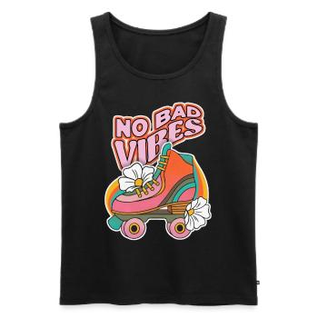 Roller skates, roller skating, 70s design - Men's Premium Organic Tank Top - black - Front - AI Model Male 178 light (178cm)
