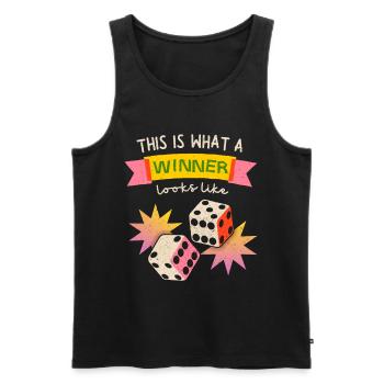 Winner Winner, Dice Gamer Saying Dice Game - Men's Premium Organic Tank Top - black - Front - AI Model Male 178 light (178cm)