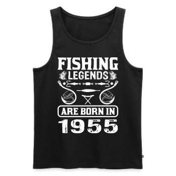 Les légendes de la pêche sont nées en 1955 - Débardeur bio Premium Homme - noir - Devant - Michal (187cm)
