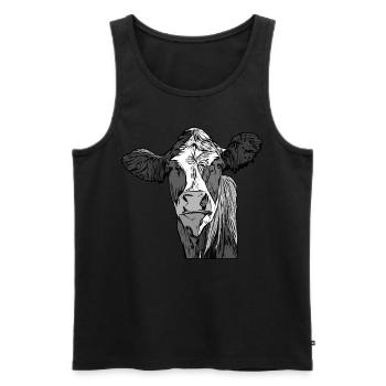 Landwirt Rind Tierkopf Motiv Aufdruck mit Stier - Männer Premium Bio Tank Top - Schwarz - Vorne - AI Model Male 178 light (178cm)