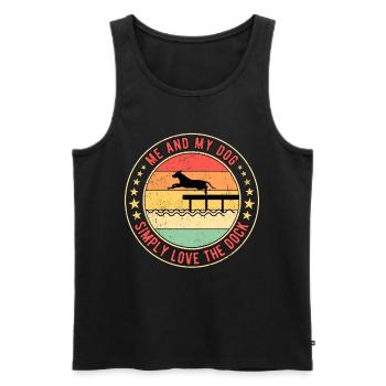 Dock Diving Don't Follow My dog - Männer Premium Bio Tank Top - Schwarz - Vorne - AI Model Male 178 light (178cm)