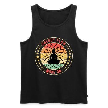 Reiki Energy Mode One - Men's Premium Organic Tank Top - black - Front - Michal (187cm)