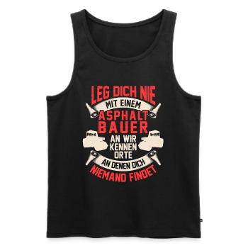 Asphaltbauer kennen Orte Straßenbauer - Männer Premium Bio Tank Top - Schwarz - Vorne - Michal (187cm)