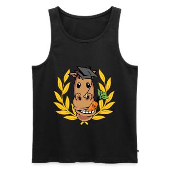 Studiertes Pferd Professor Studium Uni Reiter Abi - Männer Premium Bio Tank Top - Schwarz - Vorne - AI Model Male 178 light (178cm)