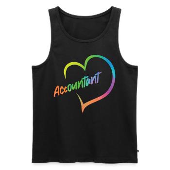 Accountant Bookkeeper Accounting - Men's Premium Organic Tank Top - black - Front - AI Model Male 178 light (178cm)