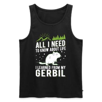 Gerbil Gift Racing Rat Gerbil - Men's Premium Organic Tank Top - black - Front - Michal (187cm)