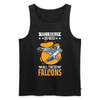 Falcon Gift Falcon Breeding Falcon Breeder Falconer - Men's Premium Organic Tank Top - black - Front - AI Model Male 178 light (178cm)