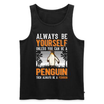 Pingouin Cadeau Pingouin - Débardeur bio Premium Homme - noir - Devant - Michal (187cm)