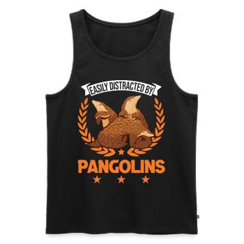 Easily distracted by Pangolins - Men's Premium Organic Tank Top - black - Front - Michal (187cm)