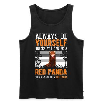 Roter Panda Geschenk Red Panda - Männer Premium Bio Tank Top - Schwarz - Vorne - AI Model Male 178 light (178cm)