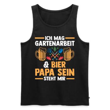 Vater Garten Gartenarbeit Papi Papa - Männer Premium Bio Tank Top - Schwarz - Vorne - Michal (187cm)