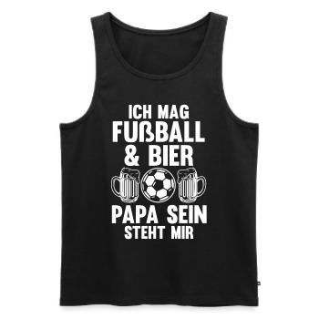Vater Papi Fußball Bier Papa - Männer Premium Bio Tank Top - Schwarz - Vorne - Michal (187cm)