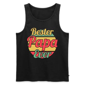 Vater Papi Papa - Männer Premium Bio Tank Top - Schwarz - Vorne - AI Model Male 178 light (178cm)