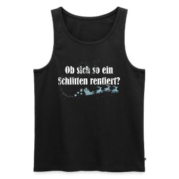 Weihnachtsmann Schlitten Rentiere Weihnachten Xmas - Männer Premium Bio Tank Top - Schwarz - Vorne - Michal (187cm)