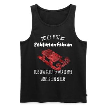 Schlitten Schlittenfahren Rodeln Wintersport - Männer Premium Bio Tank Top - Schwarz - Vorne - Michal (187cm)