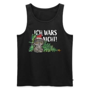 Katzen Christbaum Tannenbaum Anti Weihnachten - Männer Premium Bio Tank Top - Schwarz - Vorne - Michal (187cm)