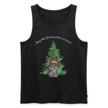 Christmas muffle Catmas Cat Anti Christmas tree - Men's Premium Organic Tank Top - black - Front - Michal (187cm)