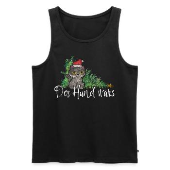 Weihnachtsmuffel Katzen Anti Christmas Xmas - Männer Premium Bio Tank Top - Schwarz - Vorne - AI Model Male 178 light (178cm)