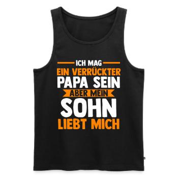Vater Papi Papa - Männer Premium Bio Tank Top - Schwarz - Vorne - Michal (187cm)