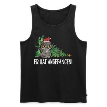 Katze Katzen Catmas Weihnachtsbaum Christbaum Xmas - Männer Premium Bio Tank Top - Schwarz - Vorne - AI Model Male 178 light (178cm)