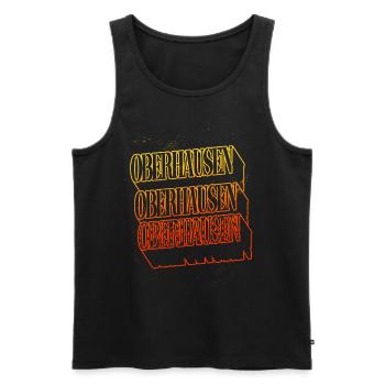 Oberhausen Deutschland Stadt Skyline Schrift - Männer Premium Bio Tank Top - Schwarz - Vorne - Michal (187cm)