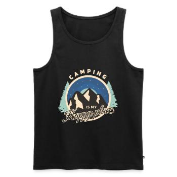 Camping - Camping is my Happy place - Men's Premium Organic Tank Top - black - Front - Michal (187cm)