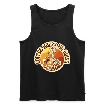 Coffee - Coffee keeps me going - Men's Premium Organic Tank Top - black - Front - Michal (187cm)