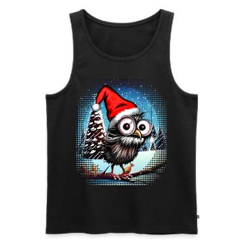 Chouette de Noël Hibou Hibou Cadeau de Noël - Débardeur bio Premium Homme - noir - Devant - Michal (187cm)