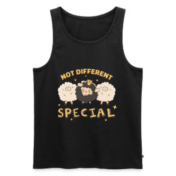 Saying - not different Special! - Men's Premium Organic Tank Top - black - Front - Michal (187cm)