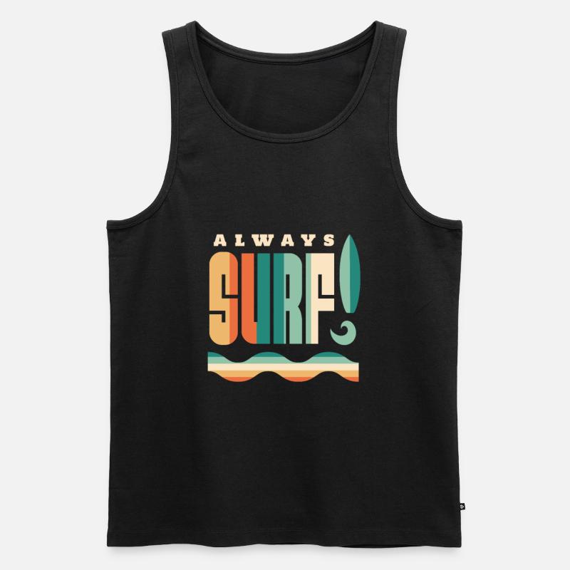 Surfen - always surf! - Männer Premium Bio Tank Top - Schwarz