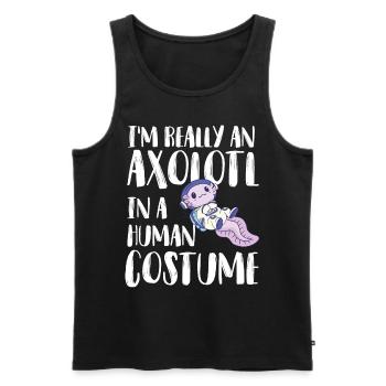 Axolotl Astronaut Space Earth Solar System Space - Men's Premium Organic Tank Top - black - Front - Michal (187cm)