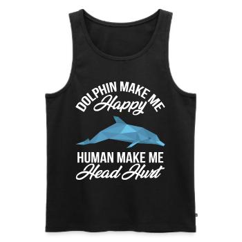 Dolphin Luck Whale Dolphins Underwater World Ocean - Men's Premium Organic Tank Top - black - Front - AI Model Male 178 light (178cm)