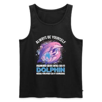 Be a Dolphin Whale Cute Dolphins Underwater - Men's Premium Organic Tank Top - black - Front - AI Model Male 178 light (178cm)