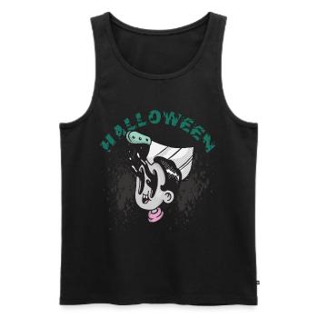 Creepy Halloween Party Nightmare Horror Hello - Men's Premium Organic Tank Top - black - Front - Michal (187cm)