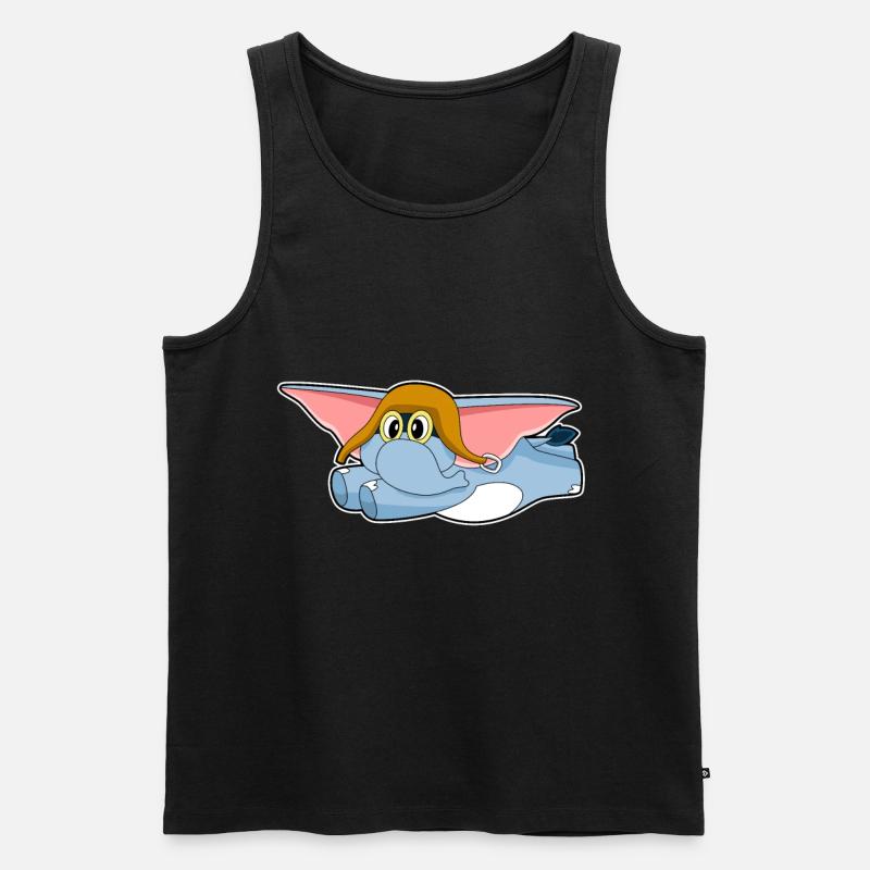 Elephant Pilot Pilot Cap - Men's Premium Organic Tank Top - black