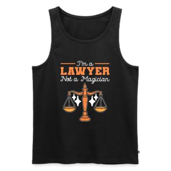 I’m a Lawyer Not a Magician Law Student Attorney - Men's Premium Organic Tank Top - black - Front - AI Model Male 178 light (178cm)